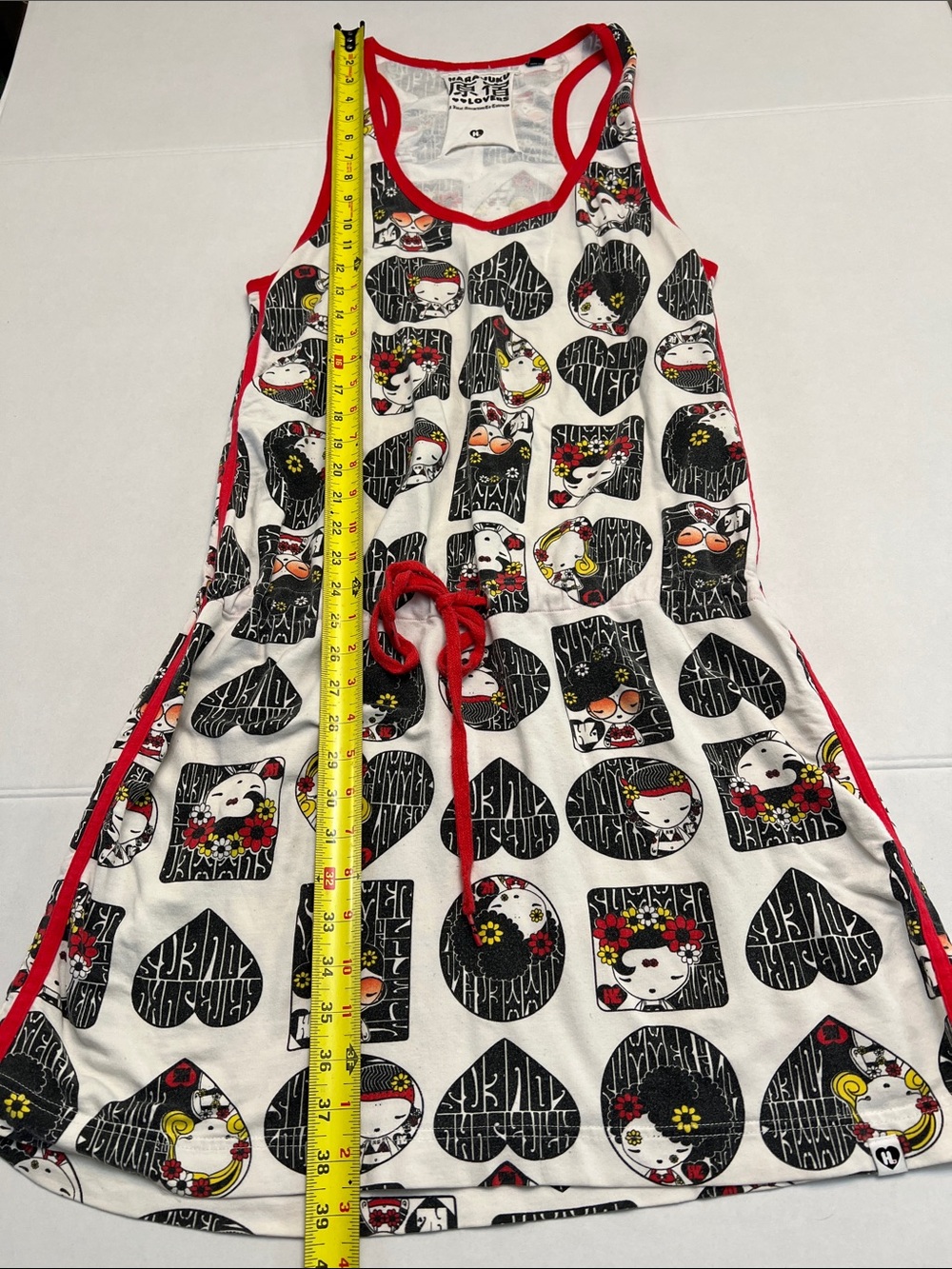 Y2K VINTAGE GWEN STEFANI HARAJUKA LOVERS AOP FACE DRESS SUMMER SUN DRESS XL - Picture 11 of 14